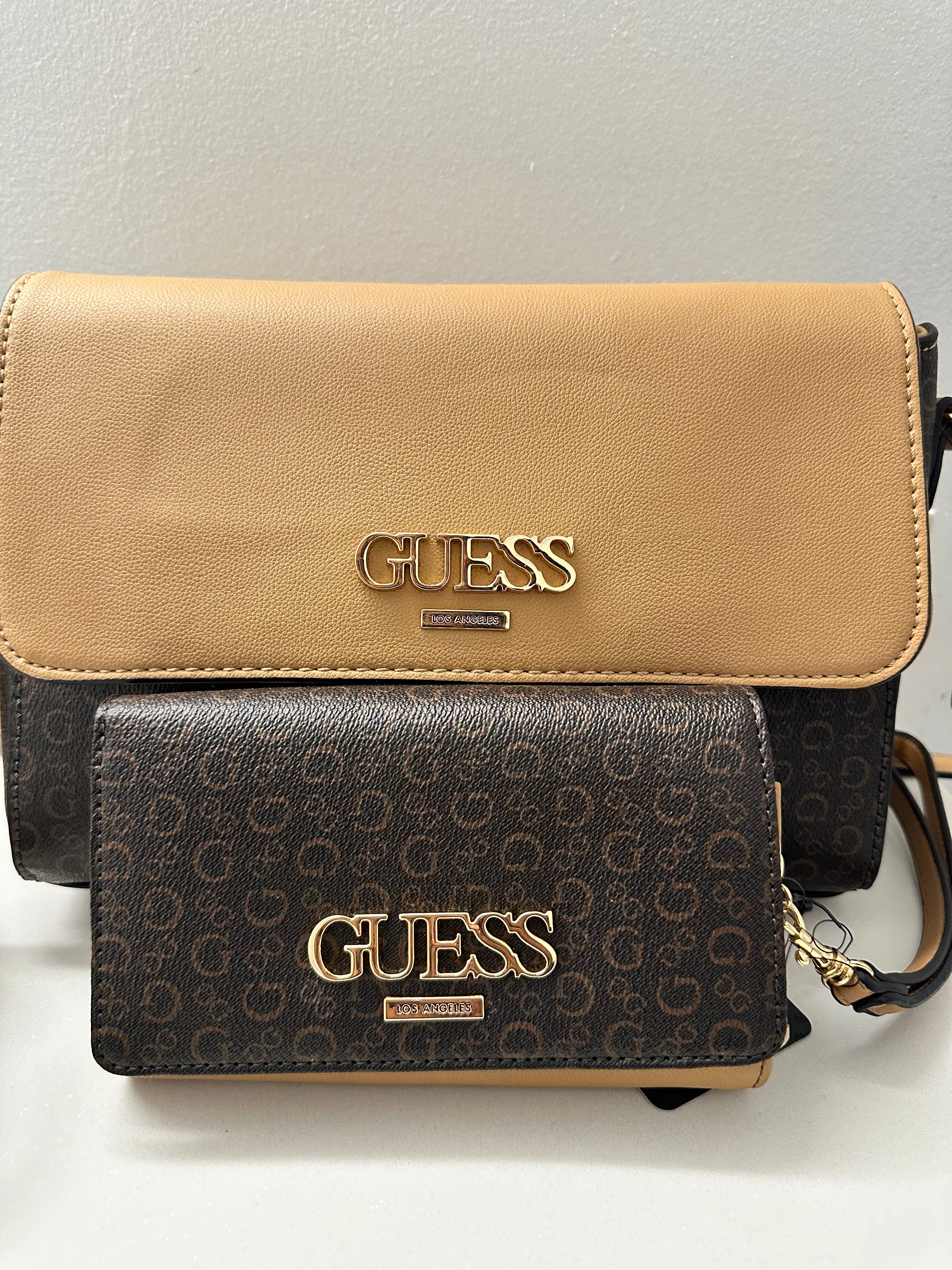 Two-Tone Crossbody Bag with Matching Wallet