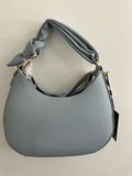 Soft Blue Shoulder Bag with Knot Handle