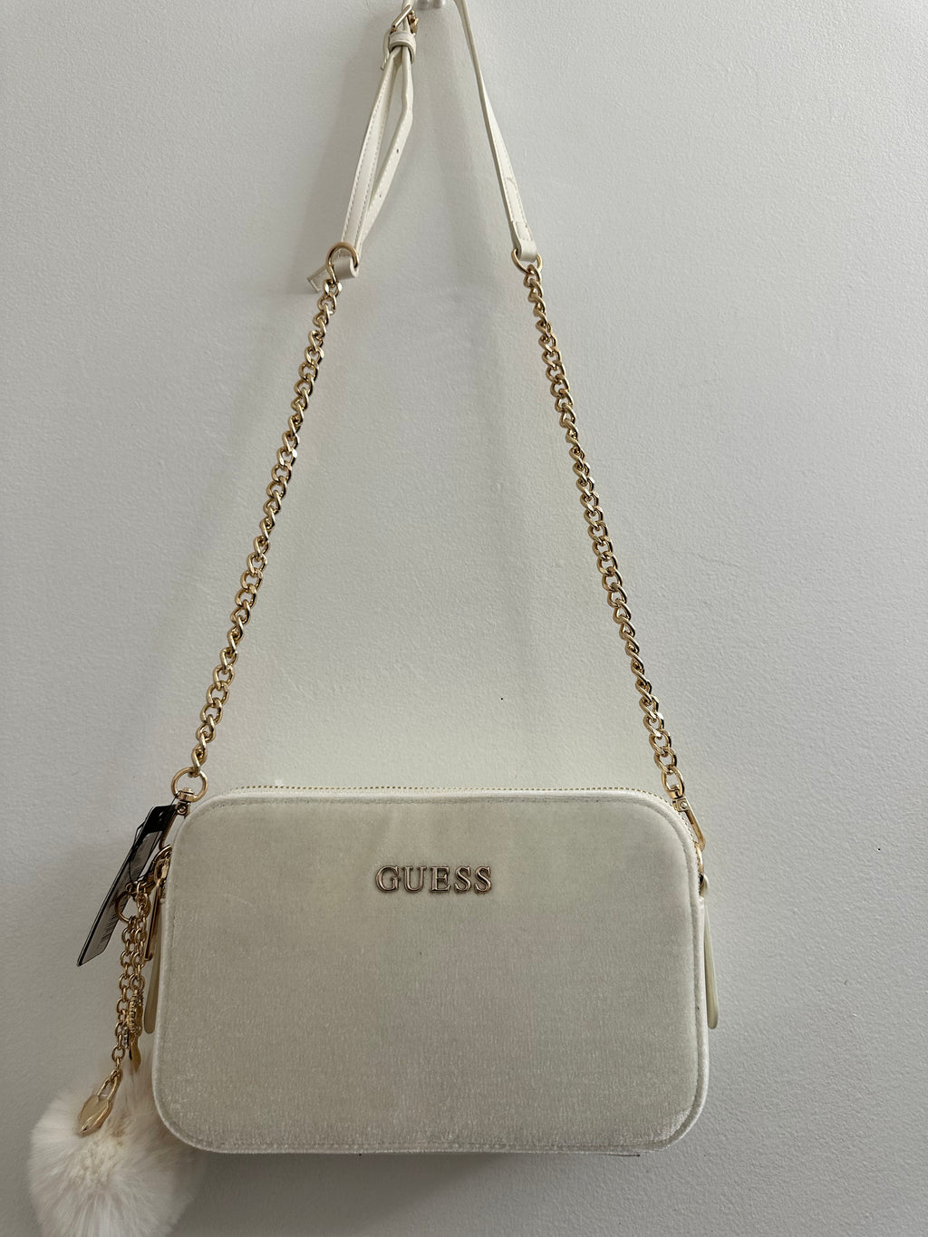 Cream Velvet Crossbody