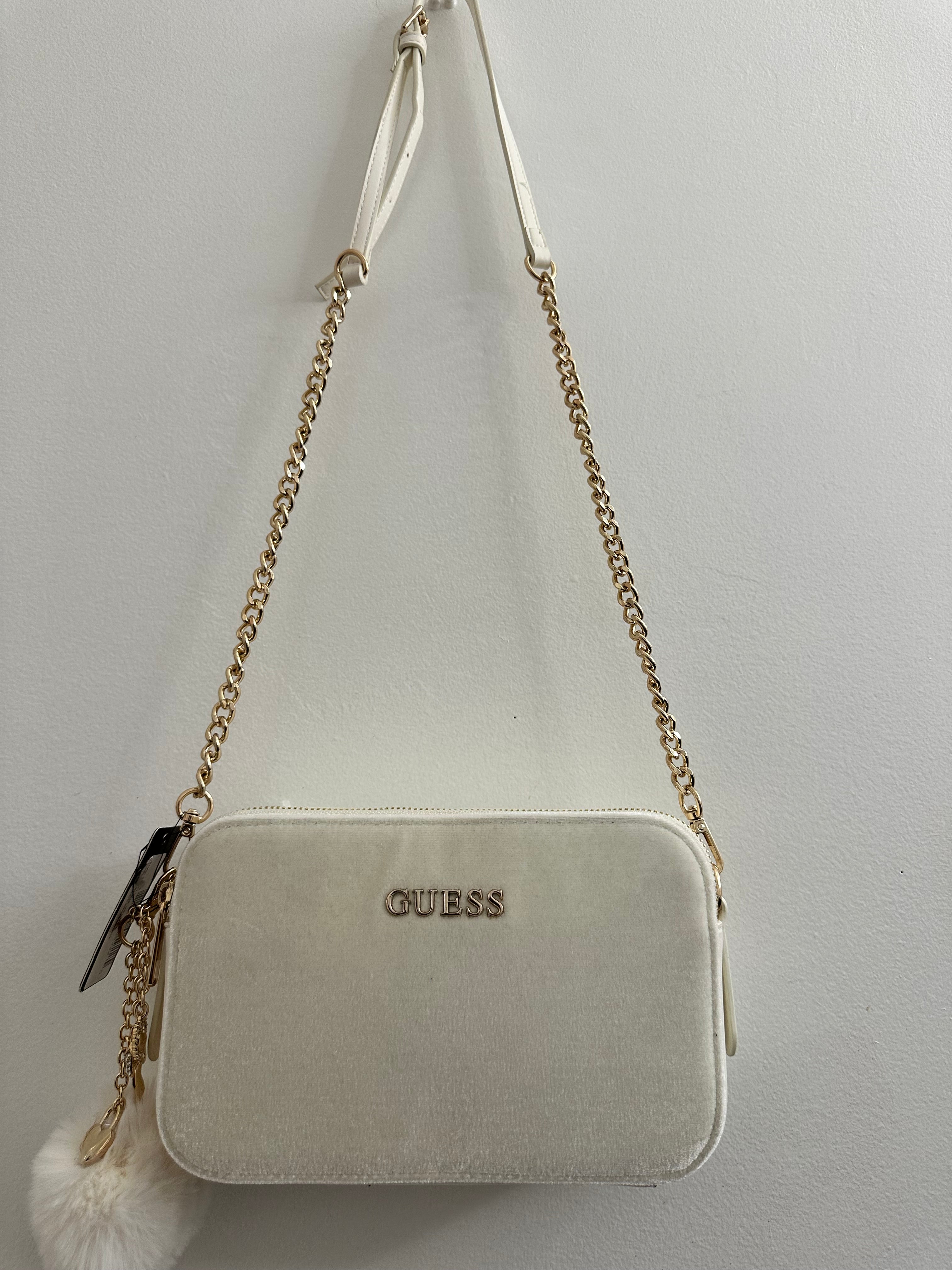 Cream Velvet Crossbody
