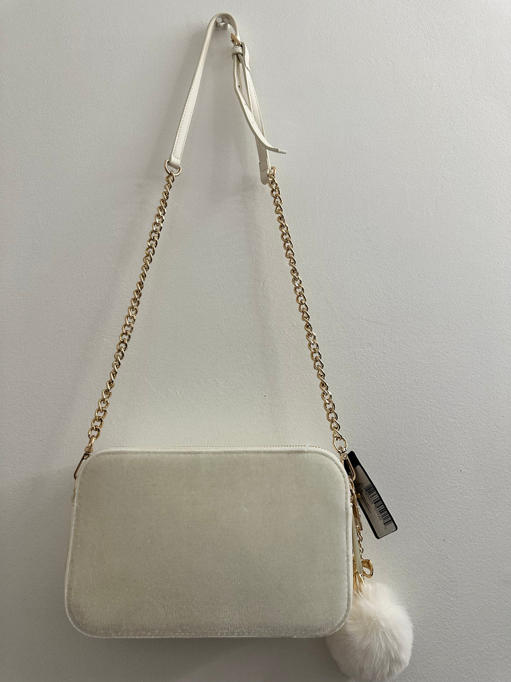 Cream Velvet Crossbody