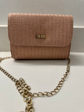 Pink Textured Chain Crossbody
